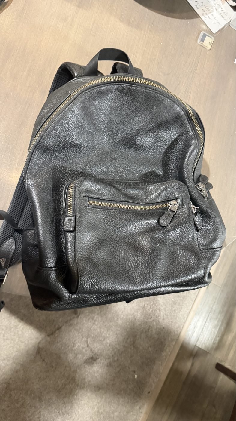 Black Leather Backpack