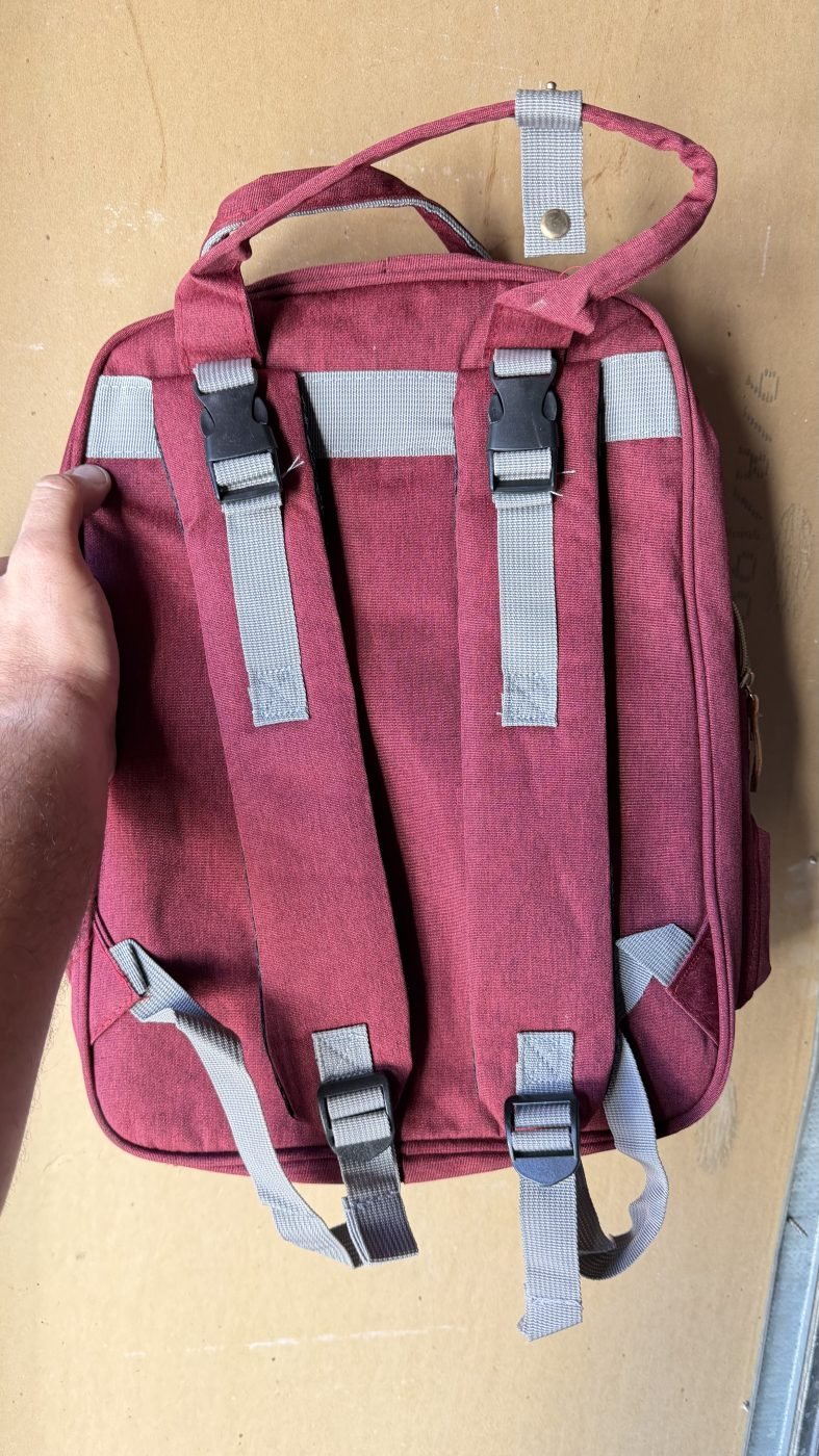 Burgundy Backpack with Padded Straps